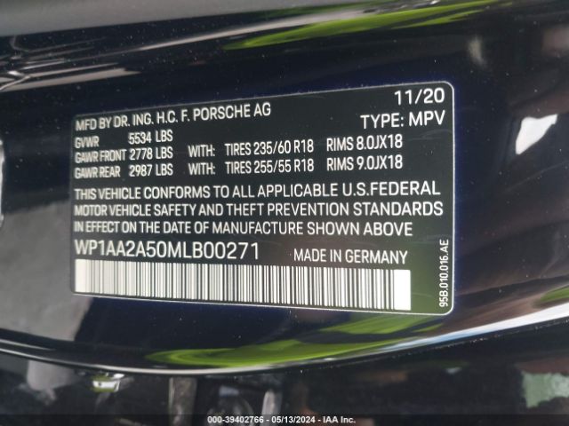 WP1AA2A50MLB00271 Porsche Macan