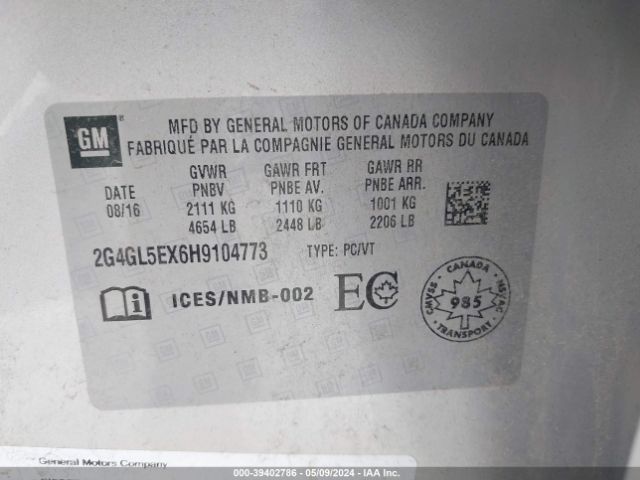 2G4GL5EX6H9104773 Buick Regal Turbo Sport Touring
