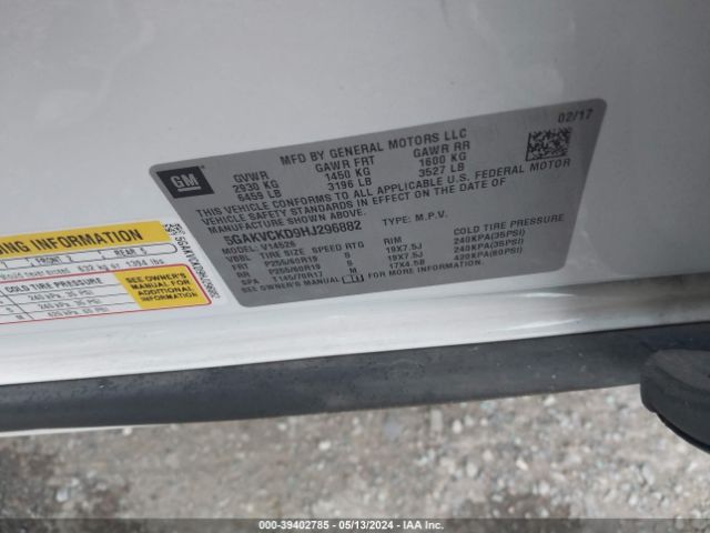 5GAKVCKD9HJ296882 Buick Enclave Premium