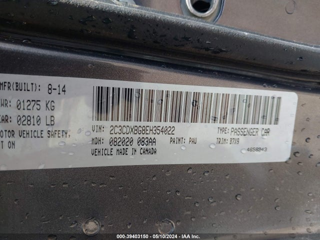 Dodge Charger Se 2014 2C3CDXBG8EH354022 Image 9