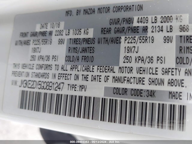 Mazda Cx-5 Grand Touring 2016 JM3KE2DY5G0891247 Image 9