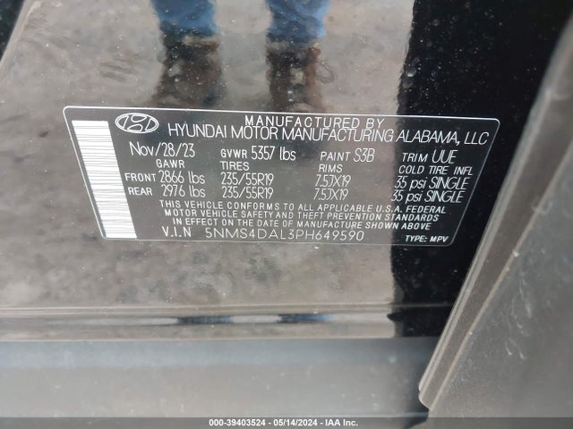 Hyundai Santa Fe Limited 2023 5NMS4DAL3PH649590 Image 9