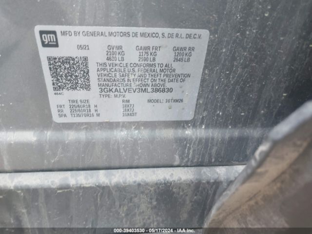 3GKALVEV3ML386830 GMC Terrain Awd Slt