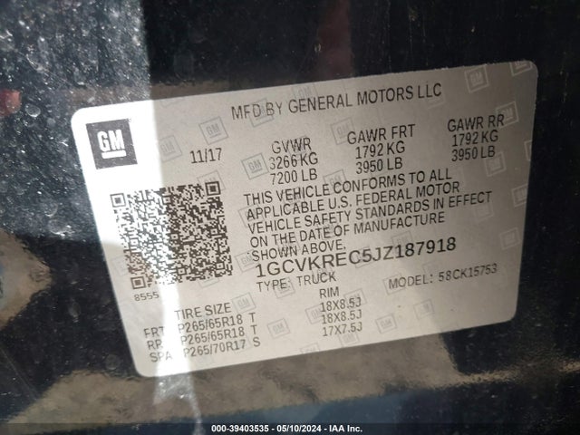Chevrolet Silverado 1500 2lt 2018 1GCVKREC5JZ187918 Image 9