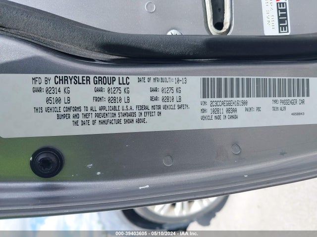 Chrysler 300C 2014 2C3CCAEG6EH161900 Image 9