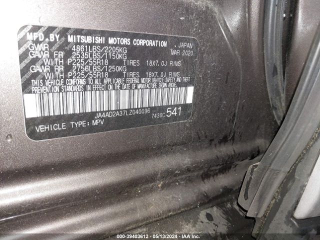JA4AD2A37LZ040096 Mitsubishi Outlander Es 2.4