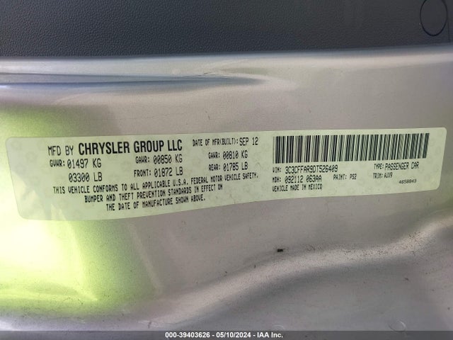 2013 FIAT 500 3C3CFFAR9DT526409 Photo 8