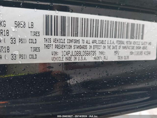 1C4PJLDB9LD560735 Jeep Cherokee Limited Fwd