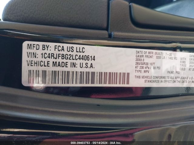 2020 JEEP GRAND CHEROKEE 1C4RJFBG2LC440614 Photo 8