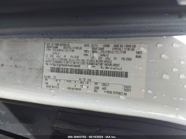 Ford Transit-350 Xlt 2015 1FBZX2ZM9FKA99956 Image 9