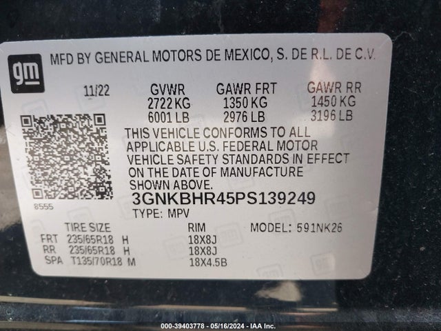 Chevrolet Blazer Awd 2lt 2023 3GNKBHR45PS139249 Image 9