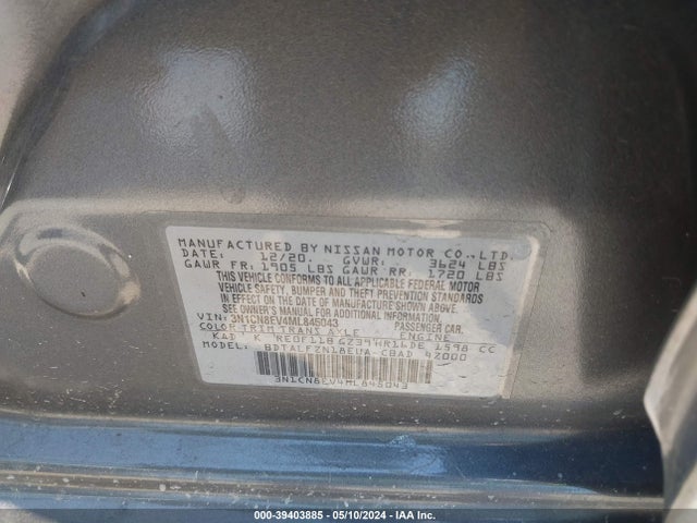Nissan Versa Sv Xtronic Cvt 2021 3N1CN8EV4ML845043 Image 9