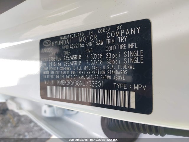 Hyundai Kona N Line 2022 KM8K3CA38NU792601 Image 9