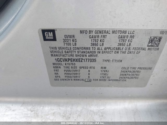 1GCVKPEHXEZ177035 Chevrolet Silverado 1500 Work Truck 1wt