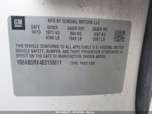 1G6AB5RX4E0133611 Cadillac ATS LUXURY