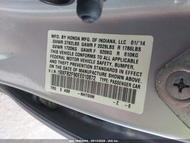 Honda Civic Ex-l 2014 19XFB2F90EE010872 Image 9
