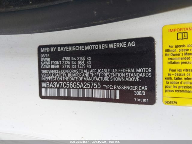 WBA3V7C56G5A25755 BMW 428i