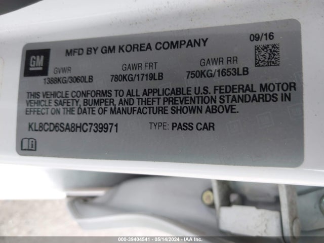 Chevrolet Spark 1lt Cvt 2017 KL8CD6SA8HC739971 Image 9