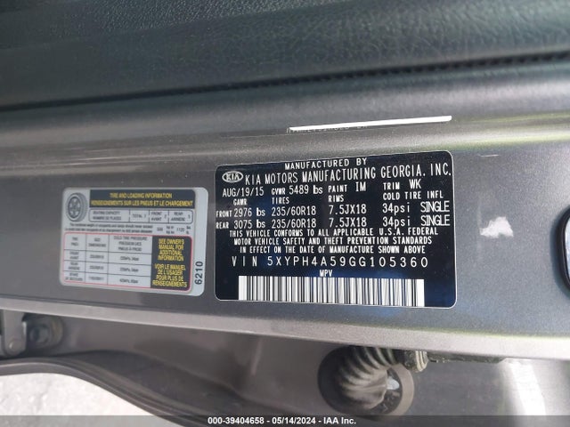 KIA Sorento 3.3l Ex 2016 5XYPH4A59GG105360 Image 9