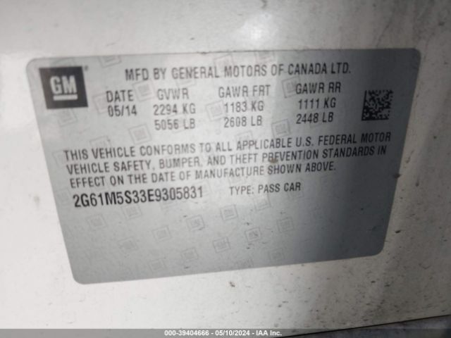 2G61M5S33E9305831 Cadillac XTS LUXURY
