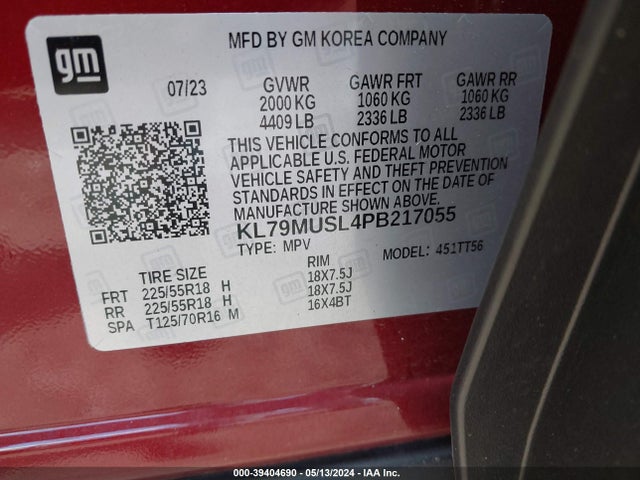 Chevrolet Trailblazer Awd Rs 2023 KL79MUSL4PB217055 Image 9