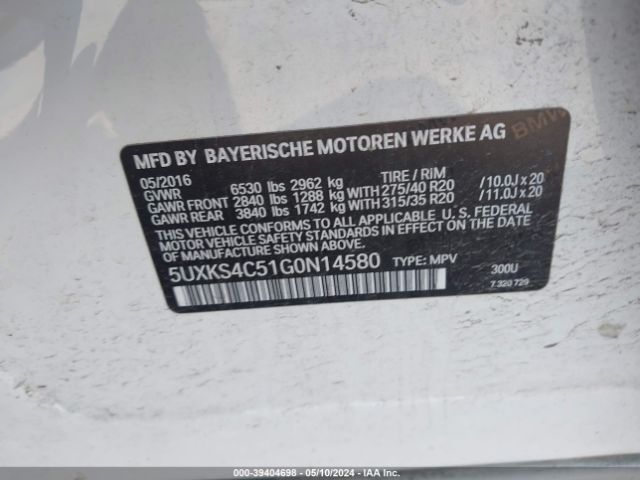 5UXKS4C51G0N14580 BMW X5 Xdrive35d