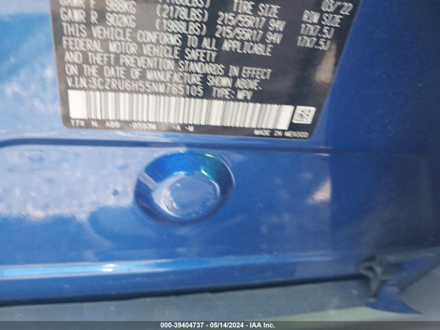 Honda Hr-v Awd Ex 2022 3CZRU6H55NM765105 Image 9