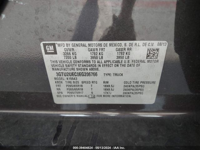 3GTU2UEC0EG206766 GMC Sierra 1500 Sle