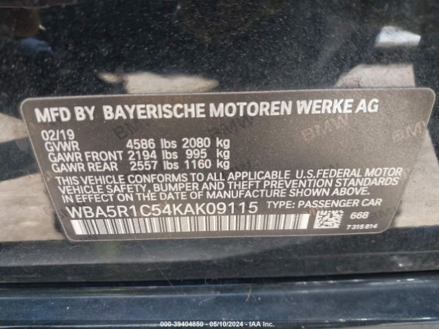 WBA5R1C54KAK09115 BMW 330I