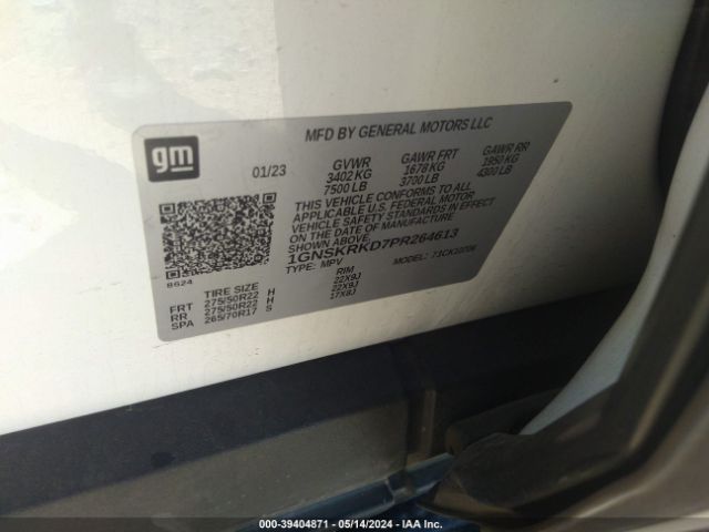 1GNSKRKD7PR264613 Chevrolet Tahoe 4wd Rst