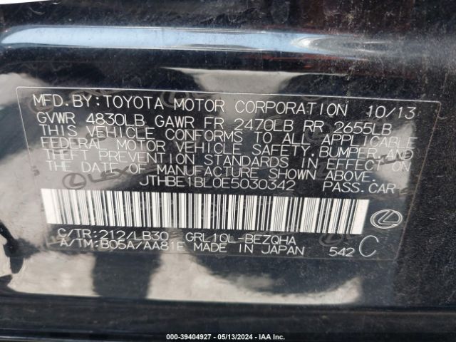 JTHBE1BL0E5030342 Lexus GS 350