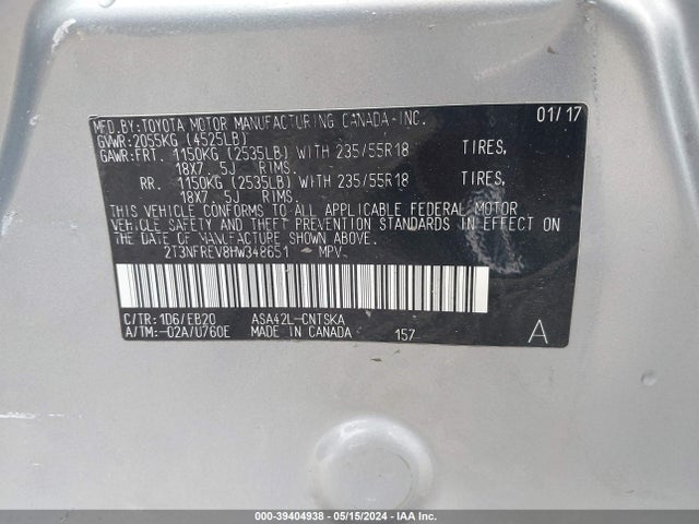 Toyota RAV4 SE 2017 2T3NFREV8HW348651 Image 9