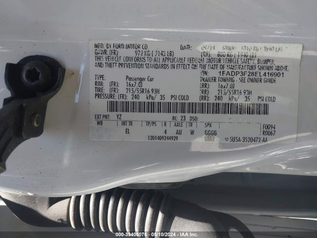 Ford FOCUS SE 2014 1FADP3F28EL416901 Image 9