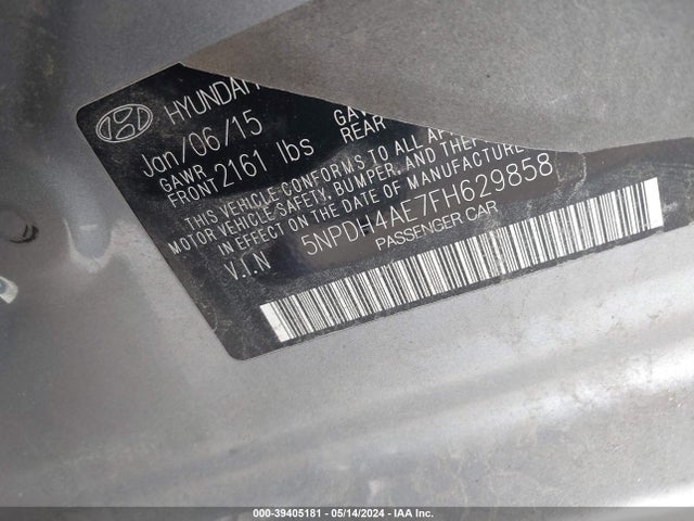 Hyundai ELANTRA SE 2015 5NPDH4AE7FH629858 Image 9
