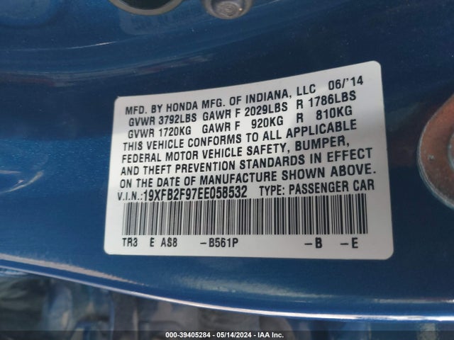 Honda Civic Ex-l 2014 19XFB2F97EE058532 Image 9