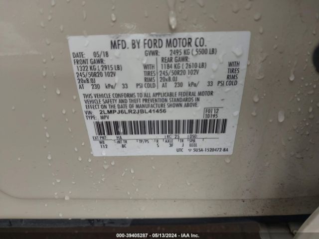 2LMPJ6LR2JBL41456 Lincoln Mkx Reserve