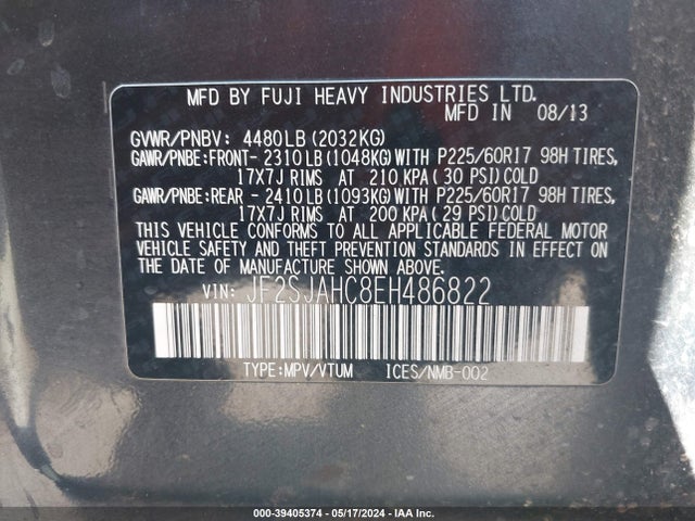 Subaru Forester 2.5i Limited 2014 JF2SJAHC8EH486822 Image 9