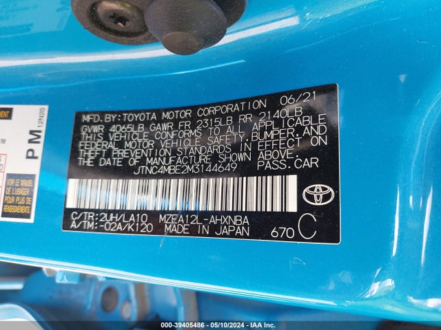 Toyota Corolla Xse 2021 JTNC4MBE2M3144649 Image 9