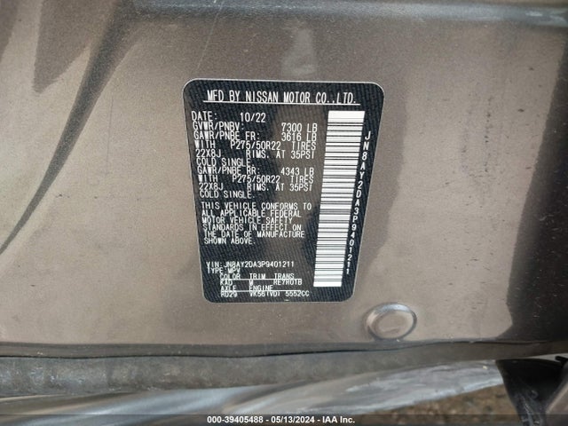 Nissan Armada Platinum 2wd 2023 JN8AY2DA3P9401211 Image 9
