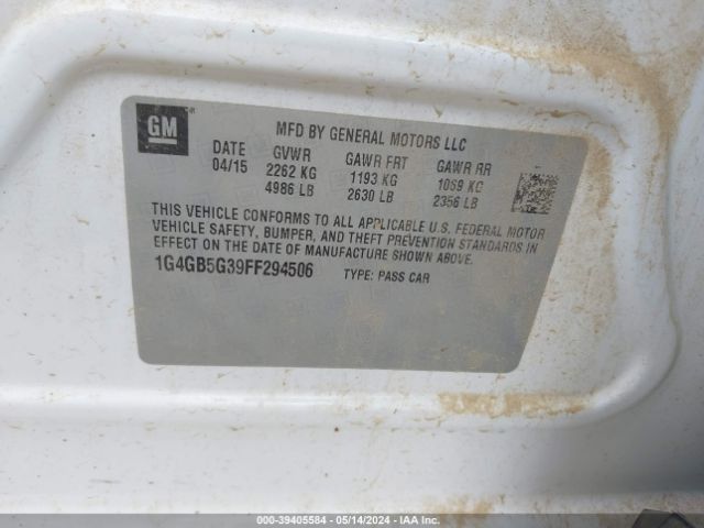 1G4GB5G39FF294506 Buick Lacrosse Leather