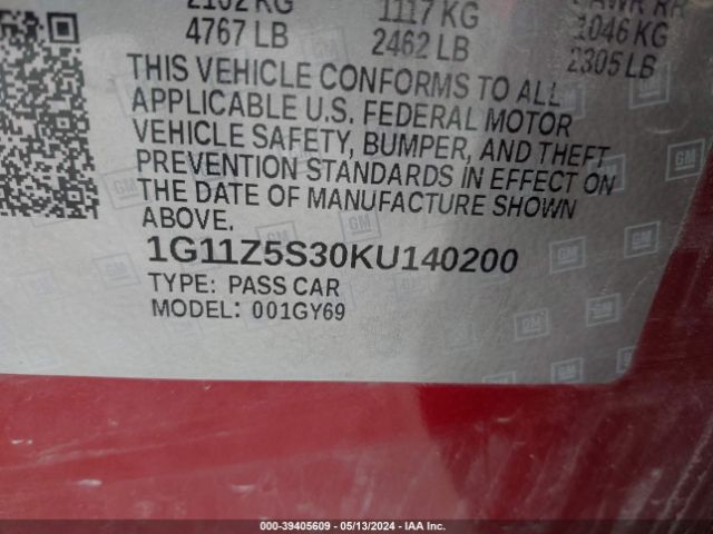 1G11Z5S30KU140200 Chevrolet IMPALA LT