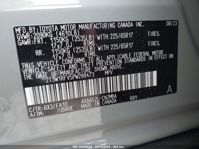 Toyota Rav4 Xle 2023 2T3W1RFV5PW288473 Image 9