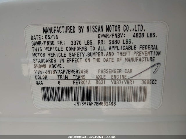 JN1BV7AP7EM692498 Infiniti Q50