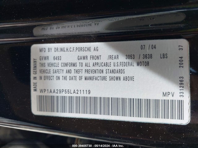 2005 PORSCHE CAYENNE WP1AA29P55LA21119 Photo 8