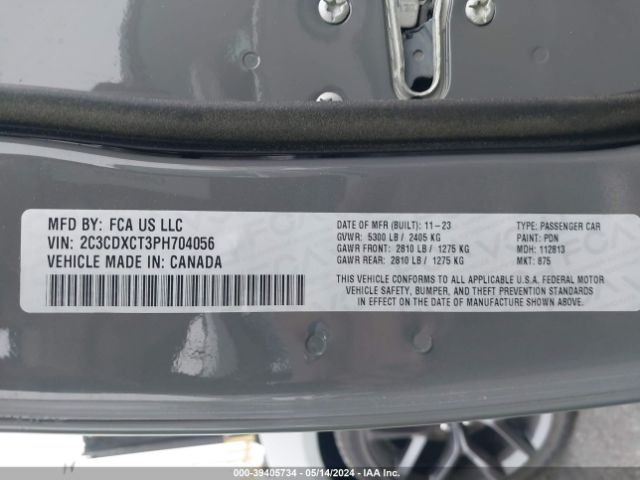 2C3CDXCT3PH704056 Dodge CHARGER R/T