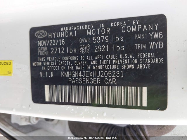 Genesis G80 3.8 2017 KMHGN4JEXHU205231 Image 9