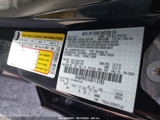 3FA6P0PU1GR115785 Ford Fusion Energi Se Luxury