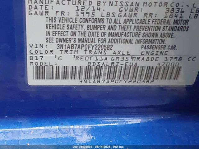 3N1AB7AP0FY220582 Nissan SENTRA SR