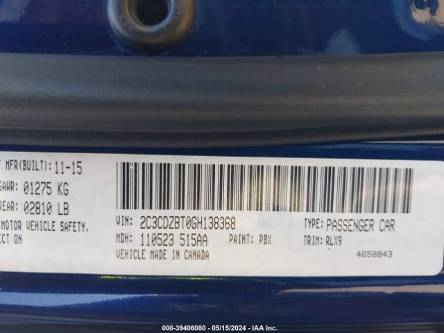 2C3CDZBT0GH138368 Dodge Challenger R/t Plus