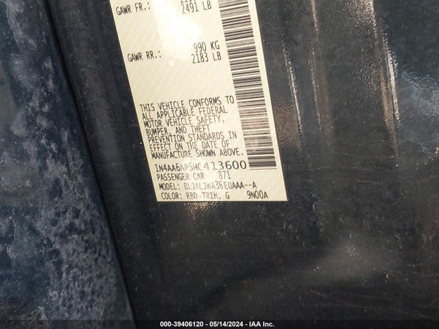 Nissan Maxima 3.5 Sv 2017 1N4AA6AP5HC413600 Image 9